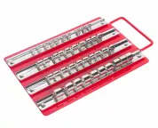 Лоток с реечными держателями головок (1/4" х 10шт, 3/8" х 20шт, 1/2" х 10шт) 250х150мм JTC /1/40