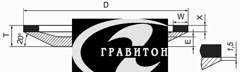 12А2-20  150*18*32*6*2  CBN30  160/125  B26 100  Круг шлиф. из кубического нитрида бора