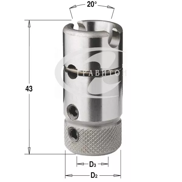 Патрон для свёрел на станок Morbidelli D=10x20 LT=43 LH