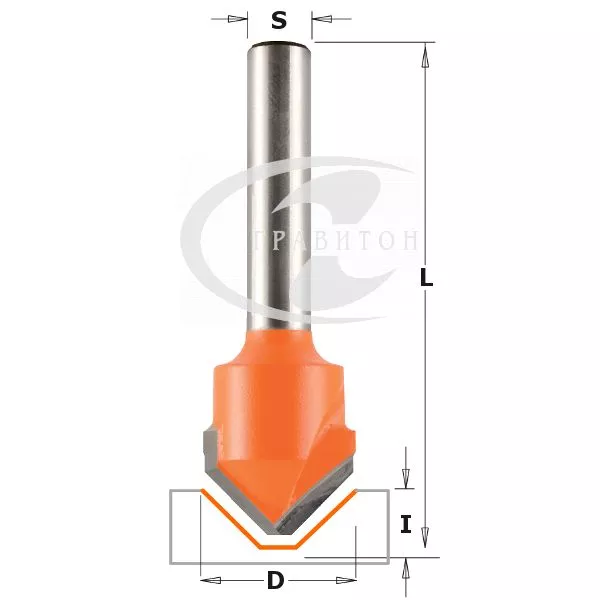 Фреза пазовая c углом 135гр. (ALUCOBOND) S=8 D=18x3,3