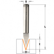 Фреза гравировальнная 35° монолитная Z1 S=6 D=6x9x50 RH