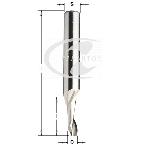 Фреза спиральная по алюминию HSS+Co Z1 S=8 D=10x14x80 RH