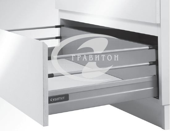Крепление задней стенки ящика SMARTBOX под 16 мм h -180мм,  с2 рел, левая-правая, бел. SAMET