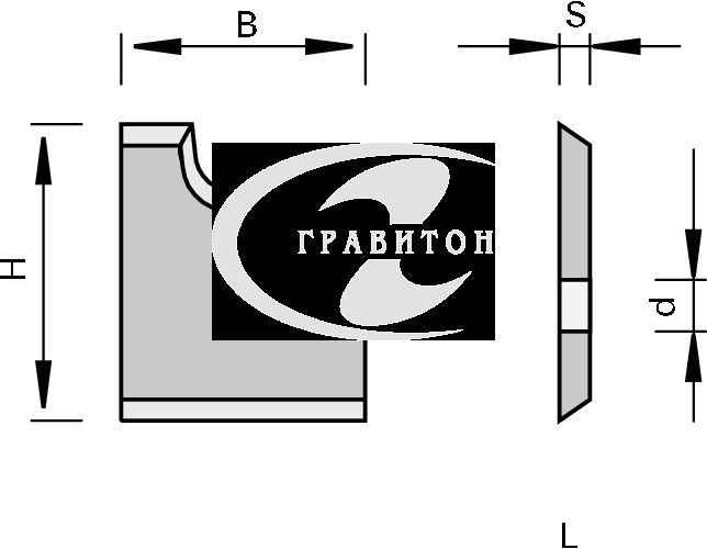 172141 Нож твердосплавный профильный 14,5*12x2мм R=2мм HL Board 05 Leuco