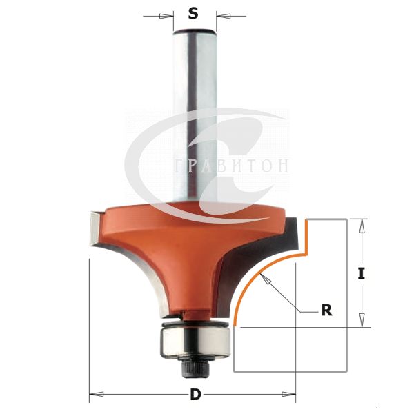 Фреза внутр.радиус R=4,75 (нижн. подш.) S=8 D=22,2x12,7